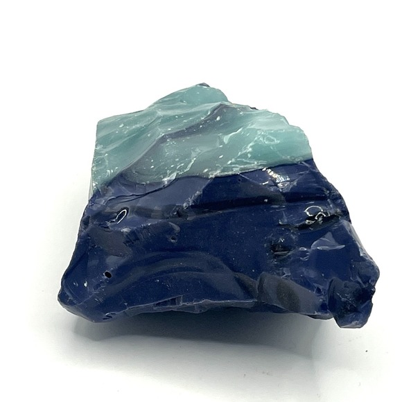 Purple & Green Blue Vibrant Slag Glass Specimen Obsidian-Like Swirl 214g - Picture 1 of 13